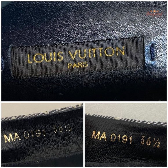 Authentic Louis Vuitton Blue Mini Lin Monogram Canvas Debbie Ballet Flats 6.5 - Picture 7 of 13